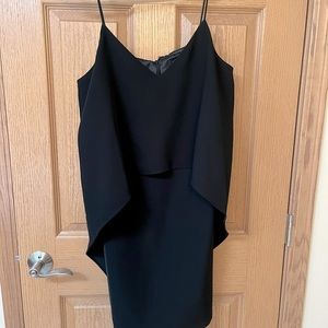 Black ruffle mini dress